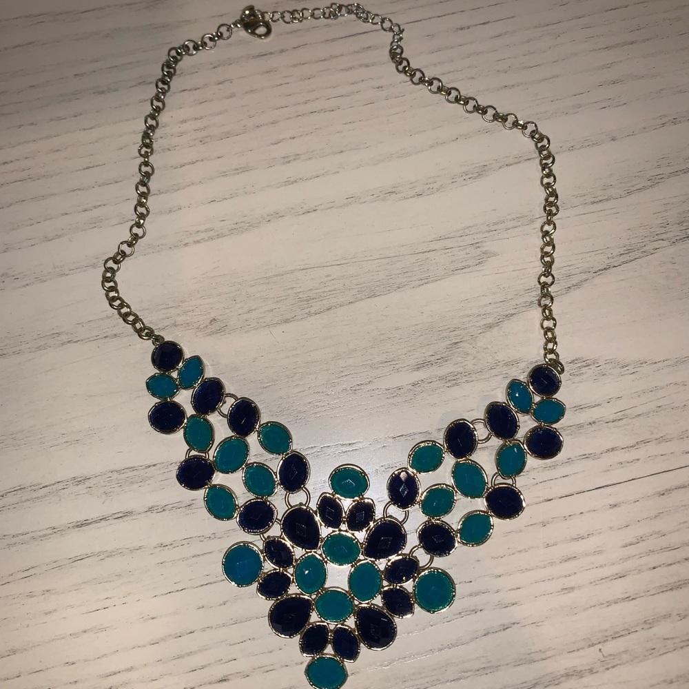 Francesca’s blue statement necklace